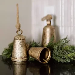 Clearance Rustic Metal Bell Ornaments, Set of 3 Christmas Decorations