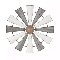 Kirklands Home Wall Plaques|Rustic Metal Windmill Wall Plaque