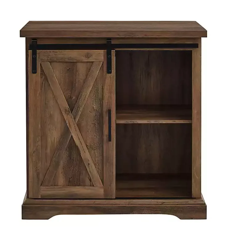 Kirklands Home Cabinets & Sideboards|Rustic Oak Sliding Barn Door Cabinet Brown
