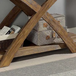 Kirklands Home Console Tables|Rustic Oak Wood Juna Console Table Brown