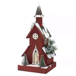 Online Rustic Red Christmastime Church Statue, 19 in. Christmas Decorations
