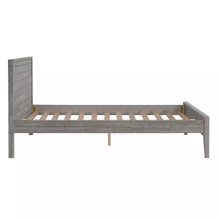 Kirklands Home Beds & Headboards|Rustic Smoke Wood Panel Full Bed Frame Gray