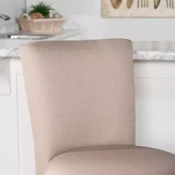 Kirklands Home Bar Stools & Counter Height Stools|Rustic Taupe Upholstered Swivel Bar Stool Tan