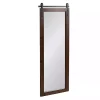 Kirklands Home Decorative Mirrors|Rustic Walnut Barn Door Wall Mirror