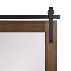 Kirklands Home Decorative Mirrors|Rustic Walnut Barn Door Wall Mirror