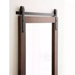 Kirklands Home Decorative Mirrors|Rustic Walnut Barn Door Wall Mirror