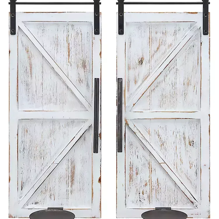 Best Rustic White Barn Door Sconces, Set of 2 Sconces