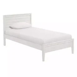 Kirklands Home Beds & Headboards|Rustic White Pine Panel Twin Bed Frame