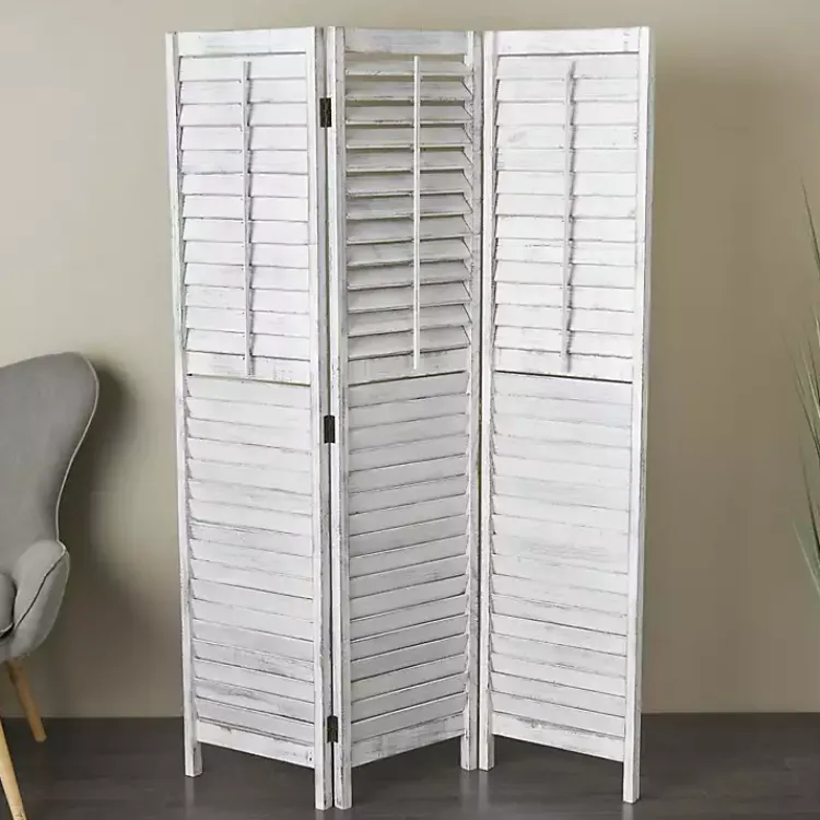 Clearance Rustic Shutter Trifold Room Divider Decorative Accents