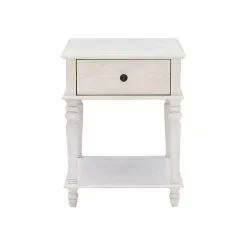 Kirklands Home Accent & End Tables|Rustic Turned Legs Accent Table White