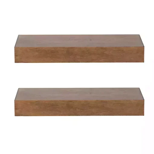 Kirklands Home Shelves|Rustic Wood 2-pc. Floating Shelves, 18 in.