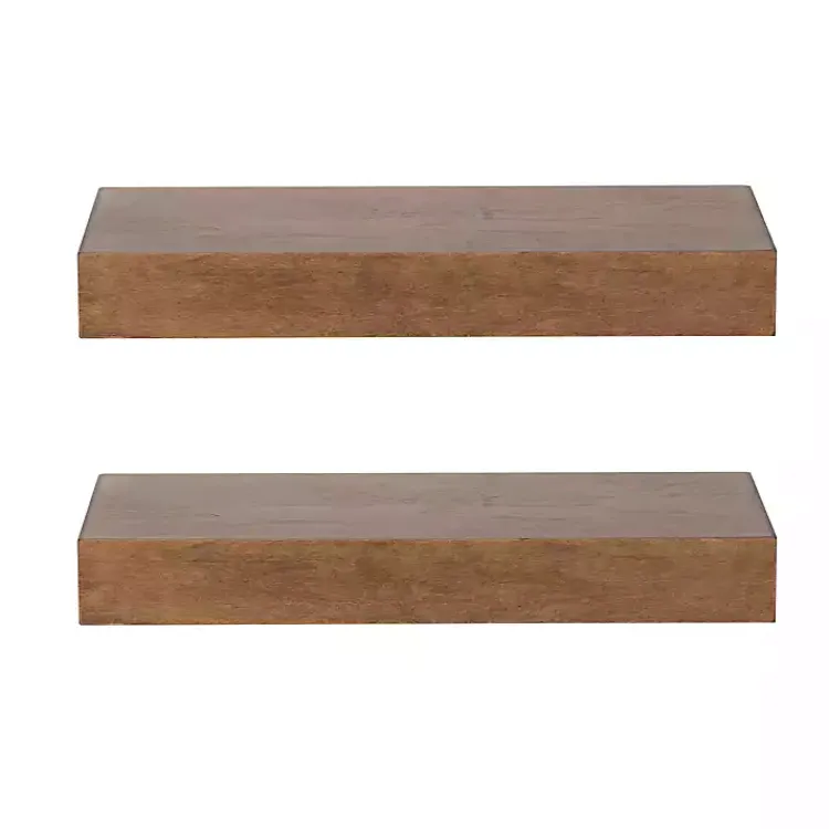 Kirklands Home Shelves|Rustic Wood 2-pc. Floating Shelves, 18 in.