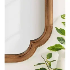 Kirklands Home Decorative Mirrors|Rustic Wood Scallop Wall Mirror
