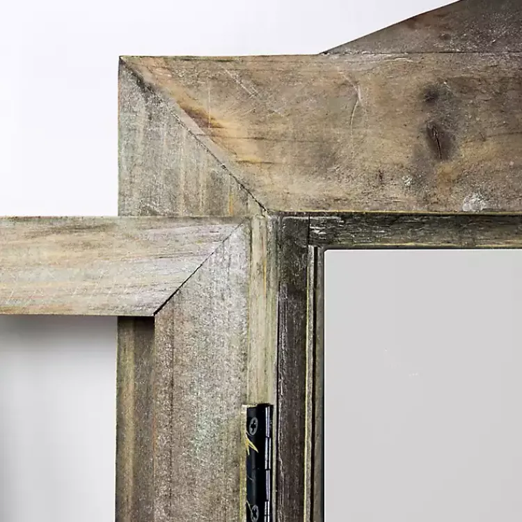 Kirklands Home Decorative Mirrors|Rustic Wooden Dual Window Shutter Wall Mirror