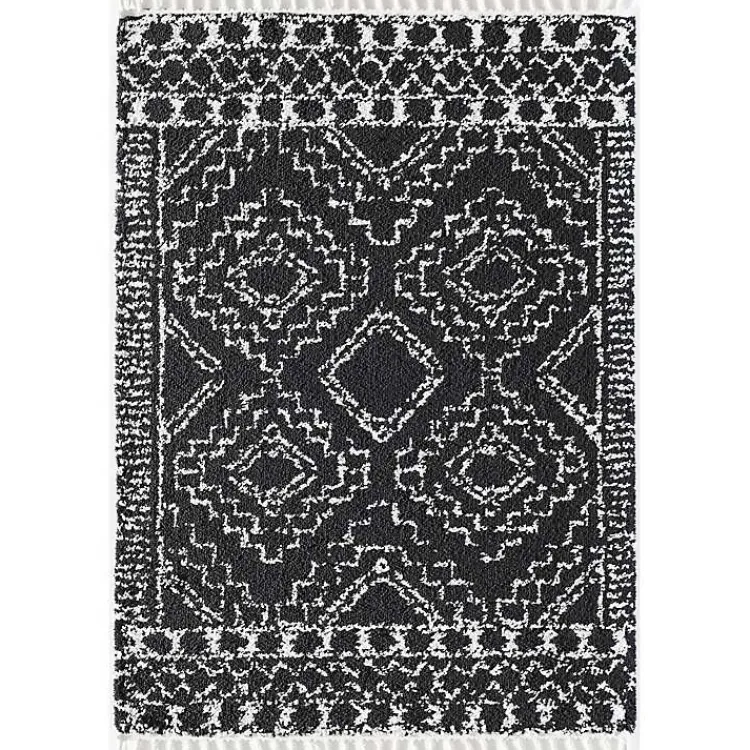 Kirklands Home Area Rugs|Sable and White Moon Area Rug, 5x7 Black