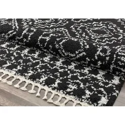 Kirklands Home Area Rugs|Sable and White Moon Area Rug, 5x7 Black