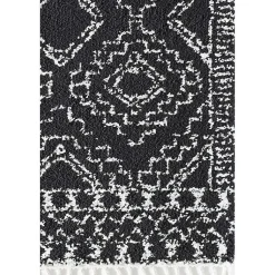 Kirklands Home Area Rugs|Sable and White Moon Accent Rug, 2x8 Black