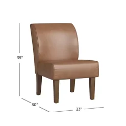 Kirklands Home Accent Chairs|Saddle Faux Leather Accent Chair Brown