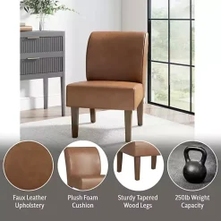 Kirklands Home Accent Chairs|Saddle Faux Leather Accent Chair Brown
