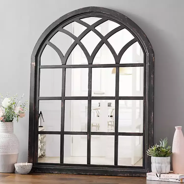 Kirklands Home Decorative Mirrors|Sadie Arch Wall Mirror Black