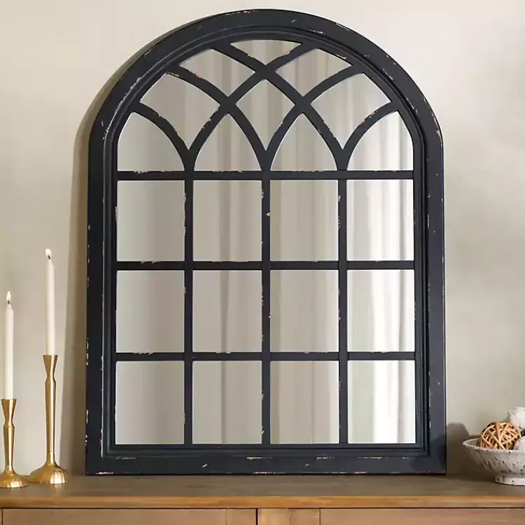 Kirklands Home Decorative Mirrors|Sadie Arch Wall Mirror Black