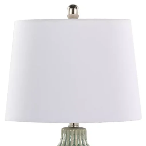 Kirklands Home Table Lamps|Sage Ceramic Chevron Table Lamps, Set of 2 White