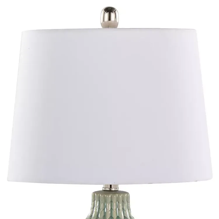 Kirklands Home Table Lamps|Sage Ceramic Chevron Table Lamps, Set of 2 White