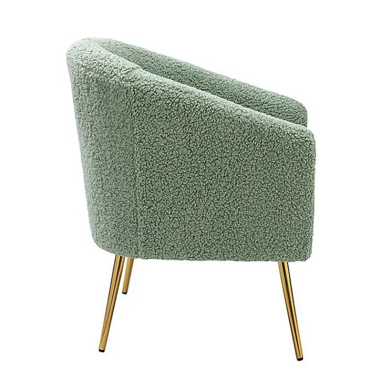 Kirklands Home Accent Chairs|Sage Contemporary Barrel Accent Chair Green