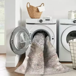 Kirklands Home Area Rugs|Sage Distressed Medallion Washable Area Rug, 5x7