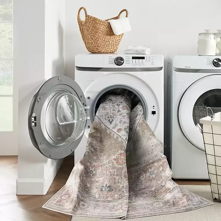 Kirklands Home Area Rugs|Sage Distressed Medallion Washable Area Rug, 5x7