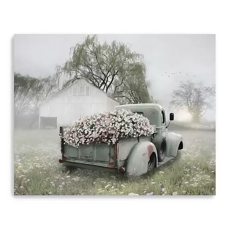Kirklands Home Canvas Art|Sage Flower Truck Canvas Art Print, 30x24 in.