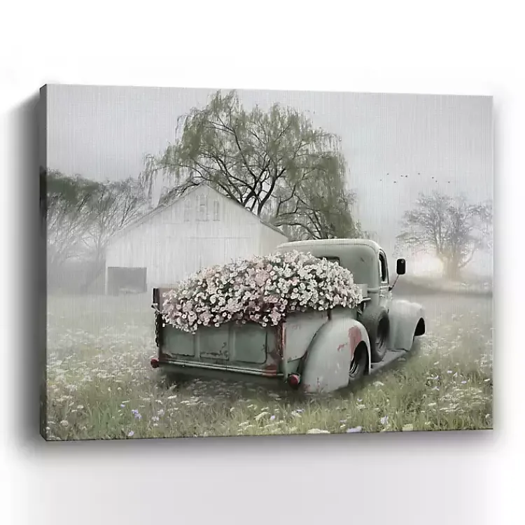 Kirklands Home Canvas Art|Sage Flower Truck Canvas Art Print, 30x24 in.
