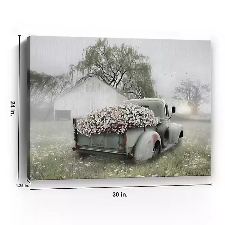 Kirklands Home Canvas Art|Sage Flower Truck Canvas Art Print, 30x24 in.