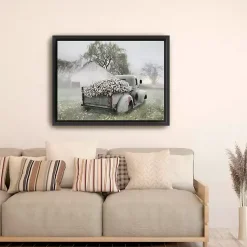 Kirklands Home Canvas Art|Sage Flower Truck Framed Canvas Print, 42x32 in.