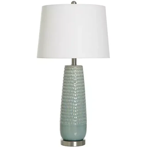 Kirklands Home Table Lamps|Sage Green Ceramic Dimpled Table Lamp White
