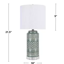 Kirklands Home Table Lamps|Sage Green Geometric Table Lamps, Set of 2 White