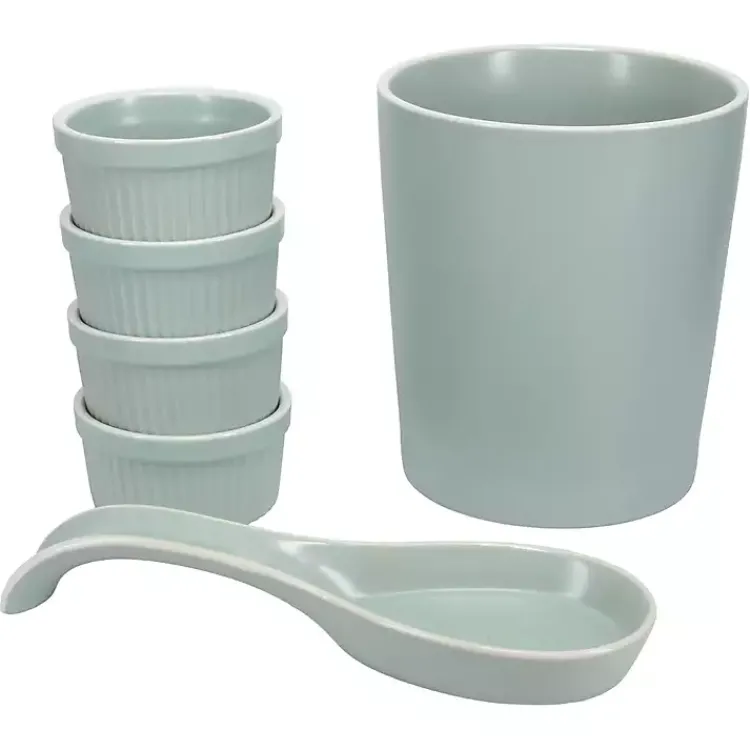 Kirklands Home Kitchen Accessories|Sage Katy 6-pc. Kitchen Accessories Set Green