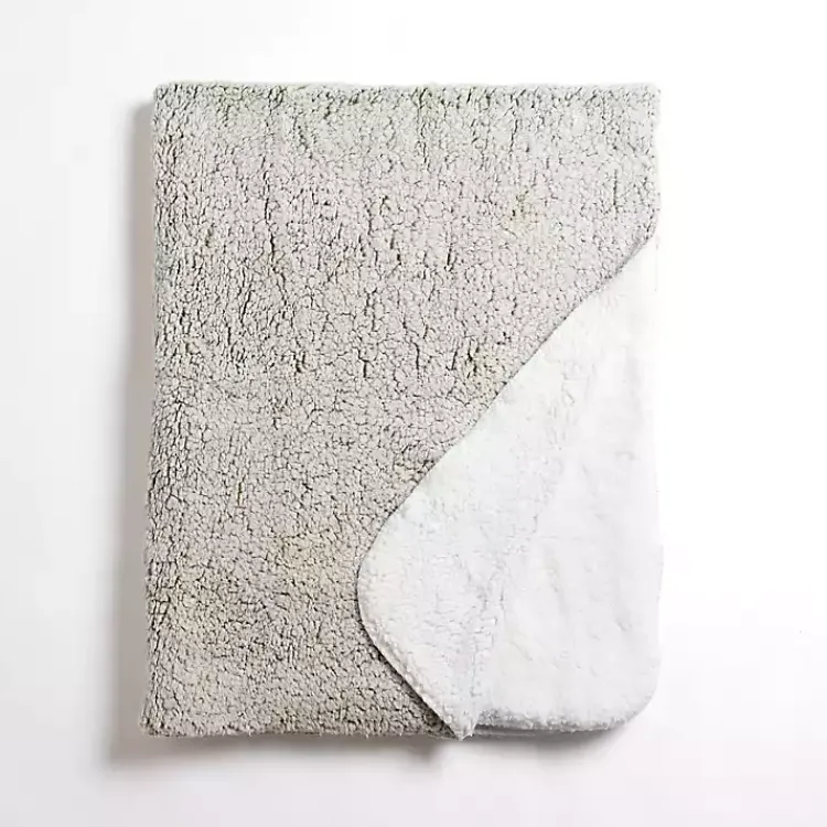Outlet Sage Reversible Sherpa Throw Blankets & Throws