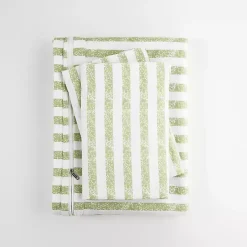 Kirklands Home Duvets|Sage Rugged Stripes Puffed King 3-pc. Duvet Set