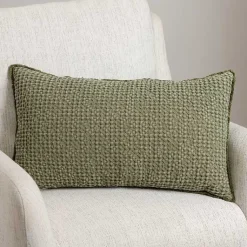 Online Sage Waffle Texture Lumbar Pillow Pillows