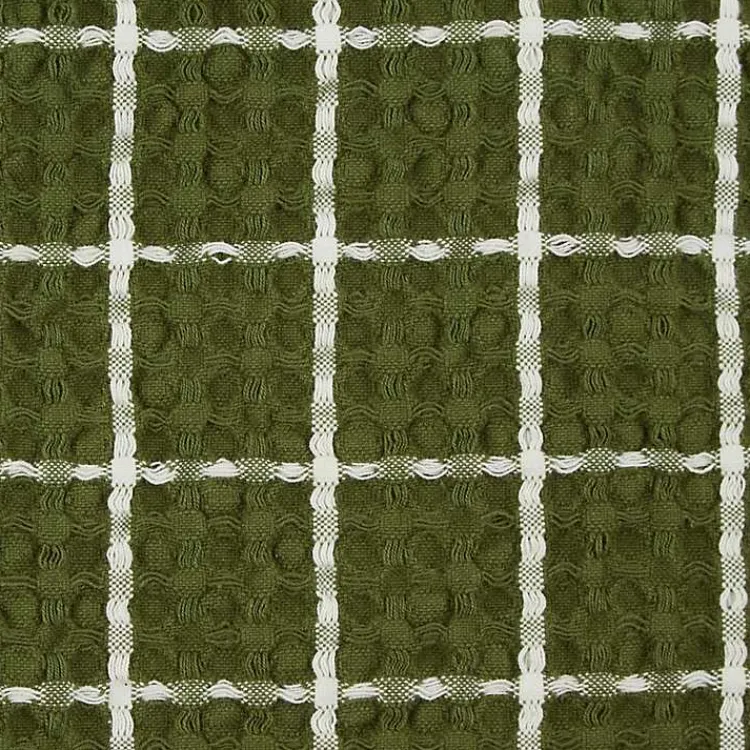 Kirklands Home Kitchen Accessories|Sage Windowpane Oversized Dish Towels, Set of 2 Green