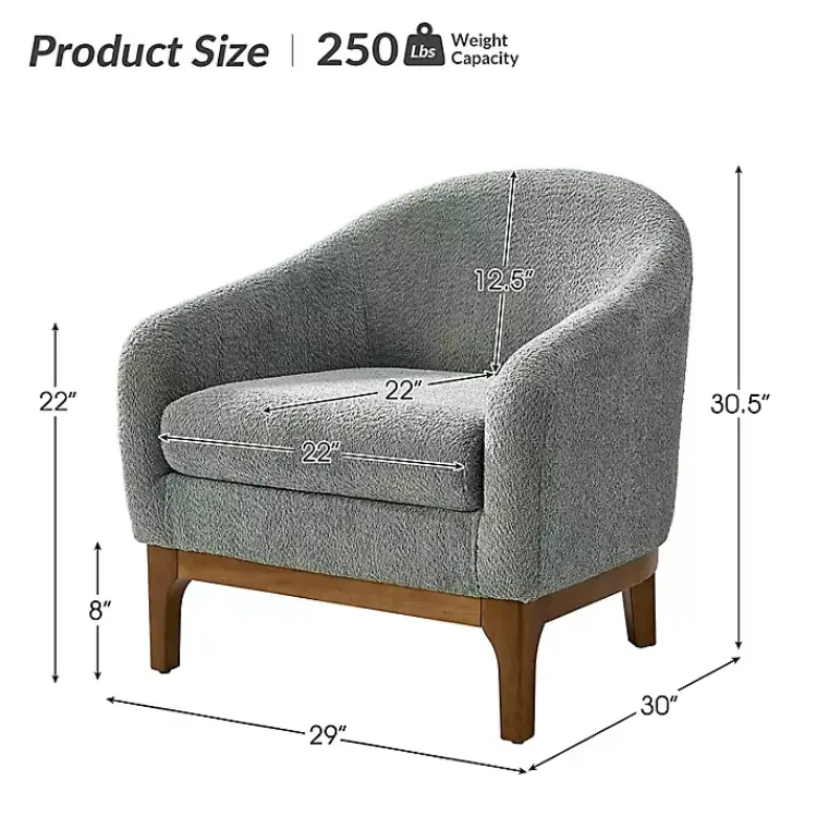 Kirklands Home Accent Chairs|Sage Wool Upholstered Joan Barrel Accent Chair Green