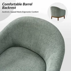 Kirklands Home Accent Chairs|Sage Wool Upholstered Joan Barrel Accent Chair Green