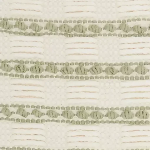 Clearance Sage Woven Knotted Stripes Throw Pillow Pillows
