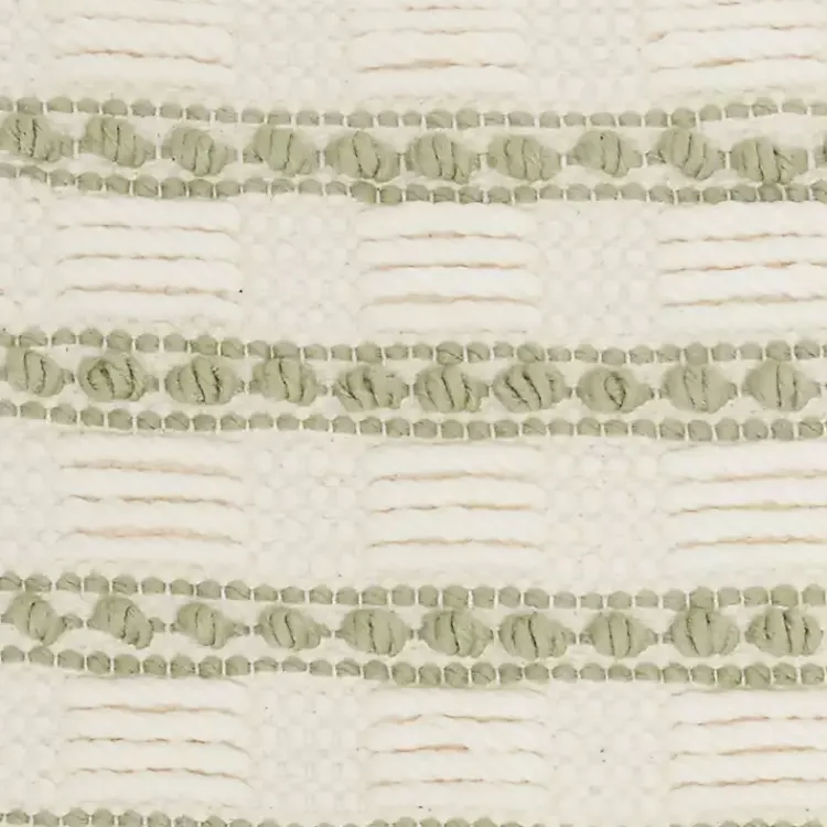 Clearance Sage Woven Knotted Stripes Throw Pillow Pillows
