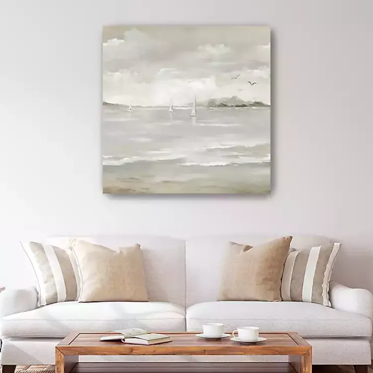 Kirklands Home Canvas Art|Sail Away II Giclee Canvas Art Print, 40x40 in. Tan