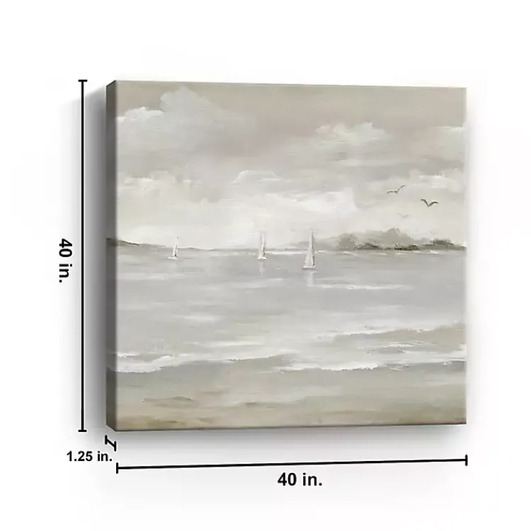 Kirklands Home Canvas Art|Sail Away II Giclee Canvas Art Print, 40x40 in. Tan