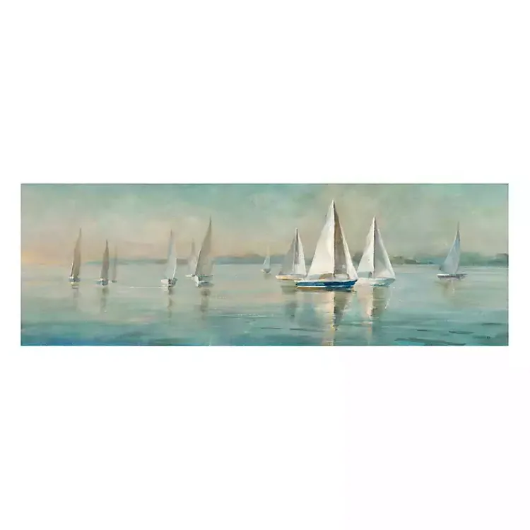 Kirklands Home Canvas Art|Sailboats at Sunrise Canvas Art Print Blue