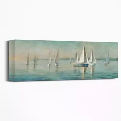 Kirklands Home Canvas Art|Sailboats at Sunrise Canvas Art Print Blue