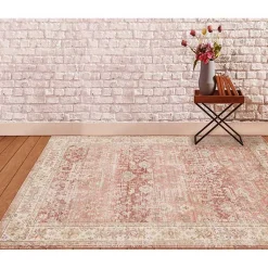 Kirklands Home Area Rugs|Salmon Vintage Border Area Rug